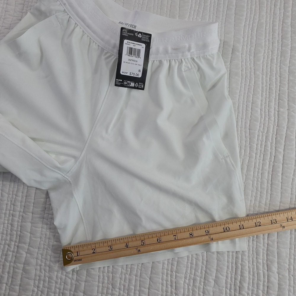Under Armour Vanish Elite 2in1 Shorts Mens XS White Tech Pocket Gym NWT 6009869 - Picture 11 of 13
